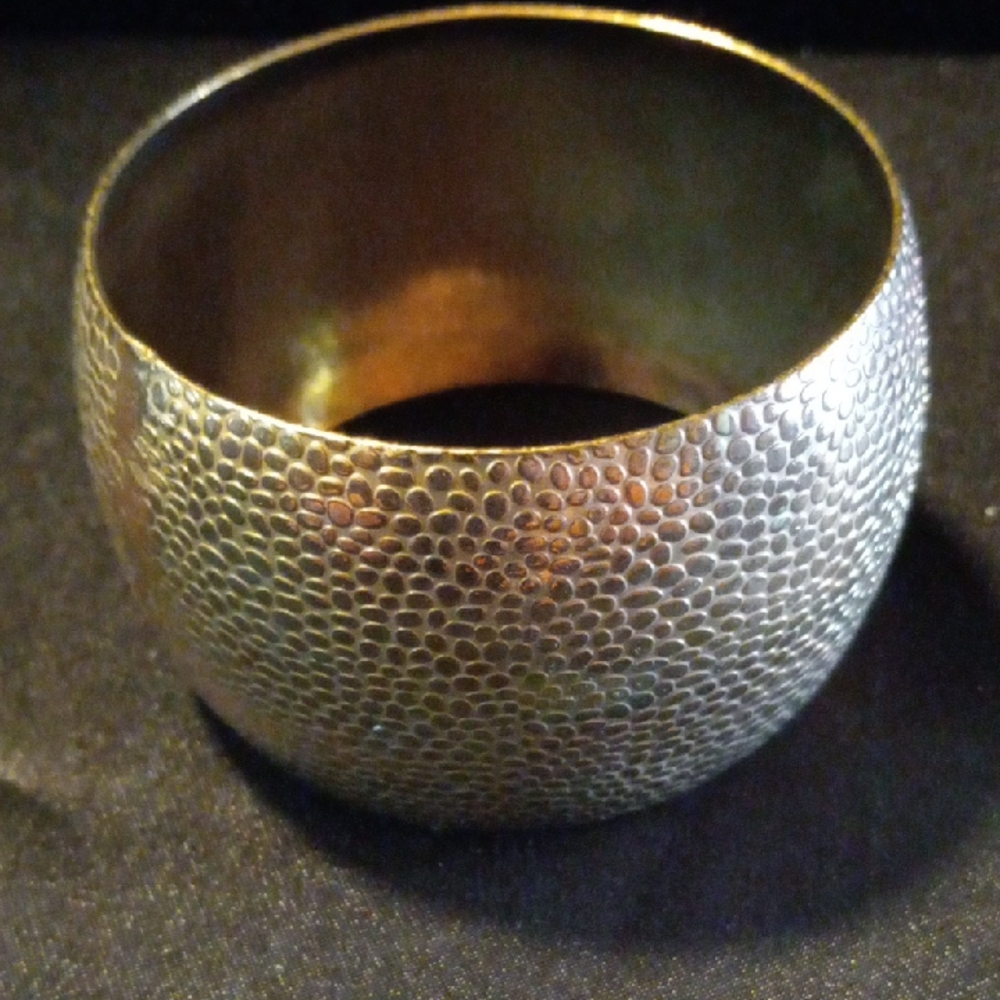 Textured Gold-Tone Bangle Bracelet